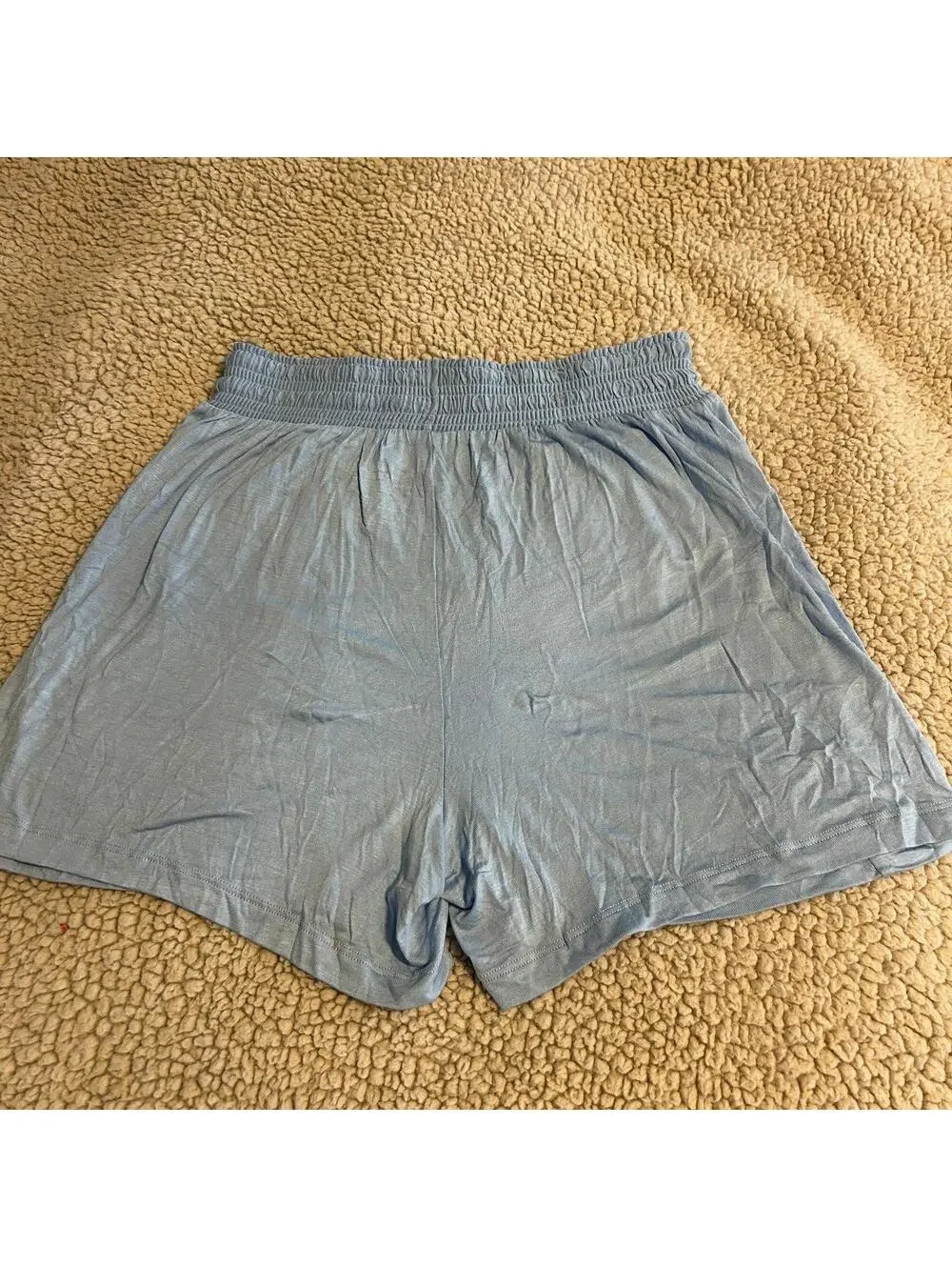 Women's Light Blue Lounge Sleep Shorts Elastic Waist Soft Lightweight Sz XL
